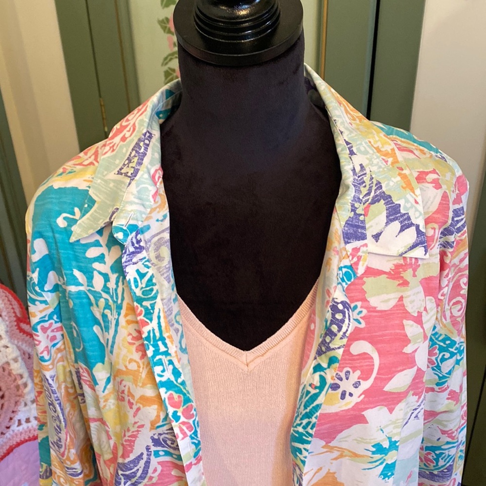 CHICO'S Pastel 3/4 Sleeve Tie-Front Blouse PLUS Shell/Tank Size 3 - Picture 3 of 11
